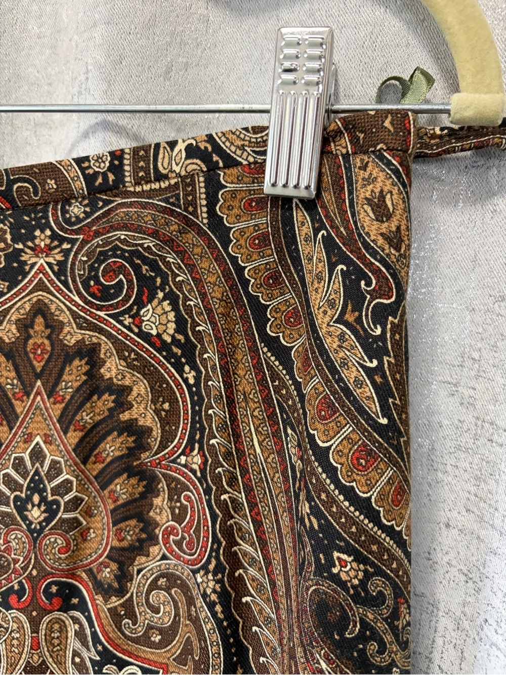 Liz Claiborne Brown Paisley A-Line Maxi Skirt women’s 12 - Picture 4 of 10